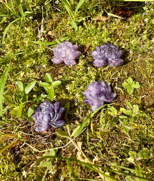 Lepidolite Lotus Flower