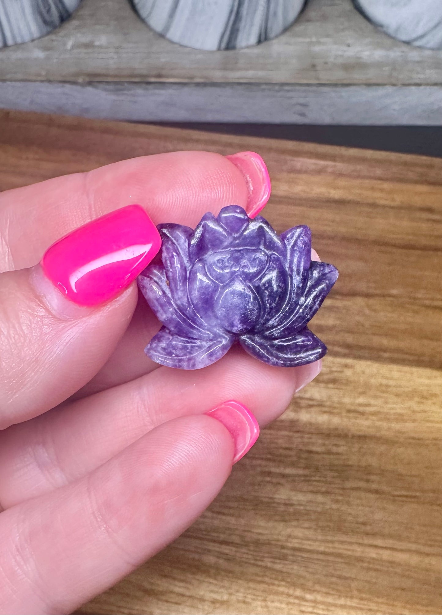 Lepidolite Lotus Flower