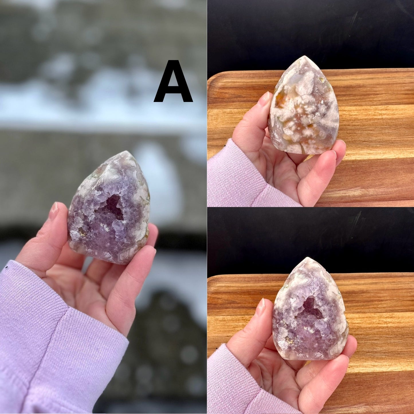 Pink Amethyst Flower Agate Geode Freeform