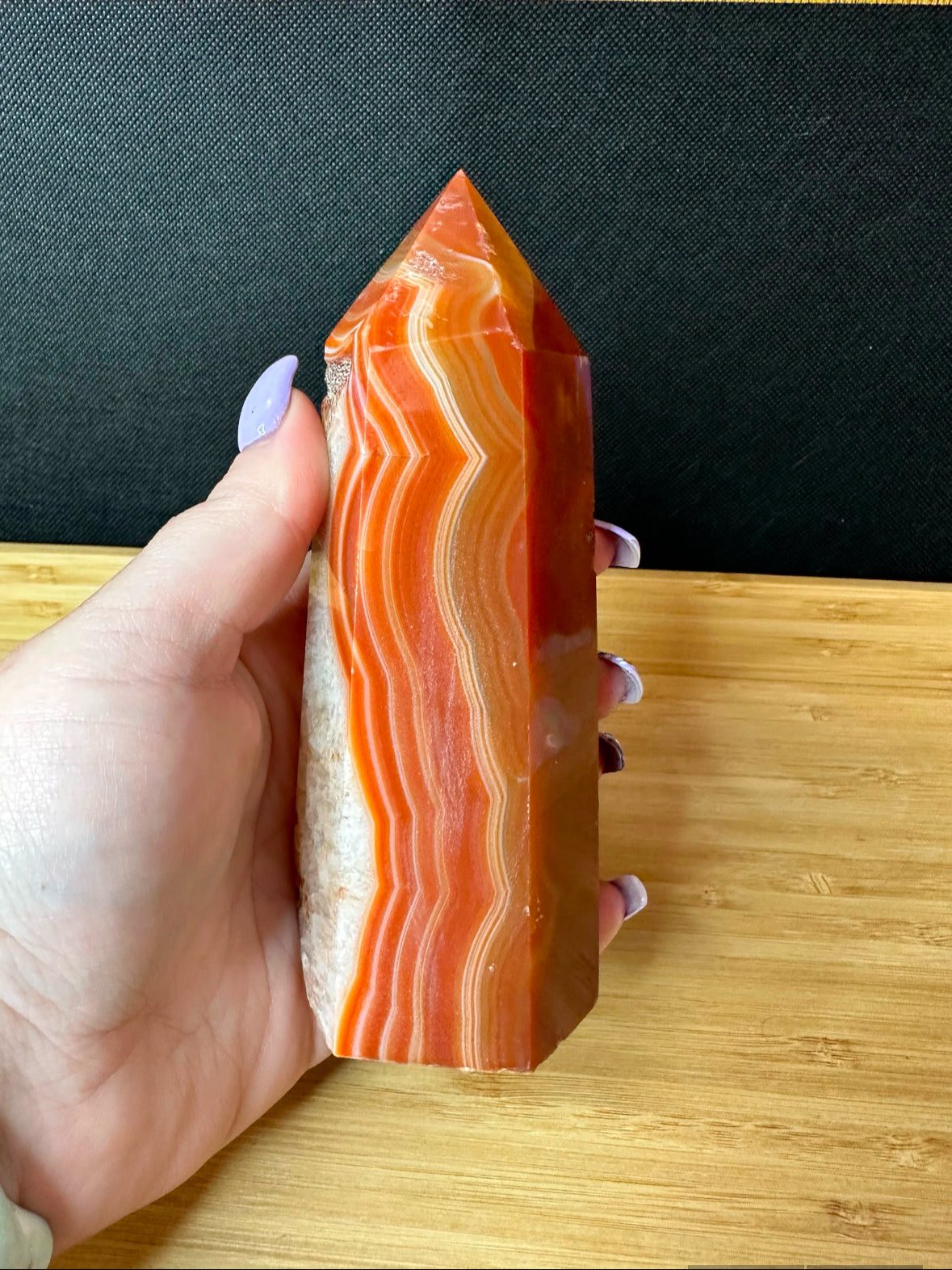 Carnelian Large Tower - *Discounted One side is cut at an angle but stands perfectly straight