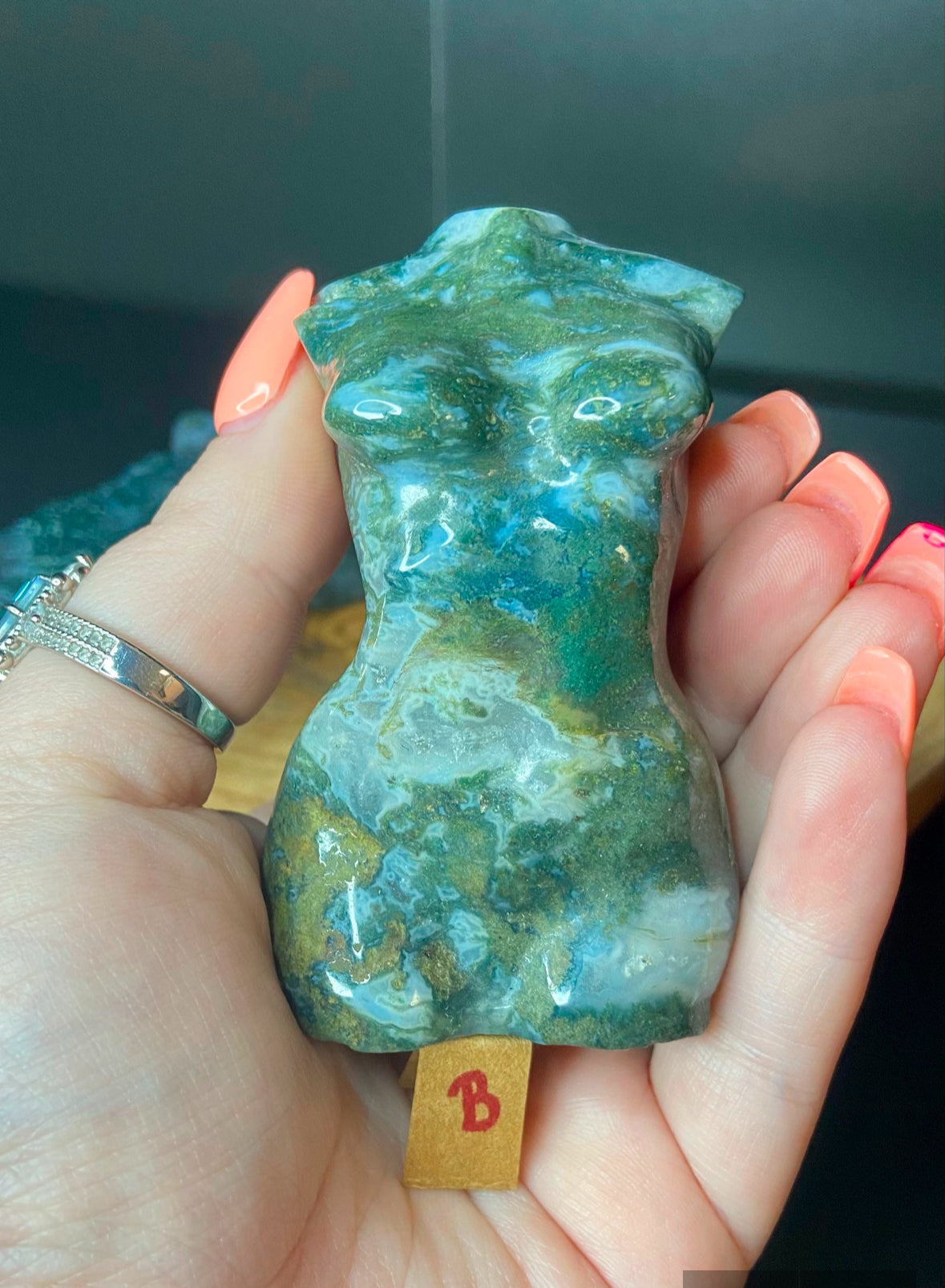 Moss Agate Goddess Lady Body