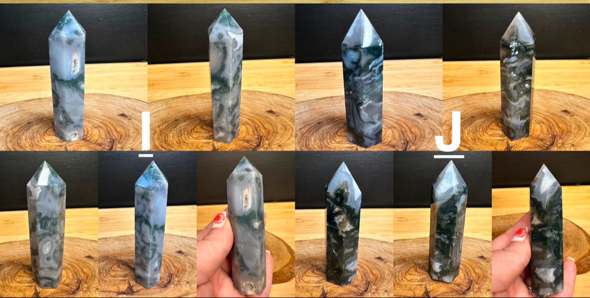 Imperfect Moss Agate Towers - Discounted Read Description