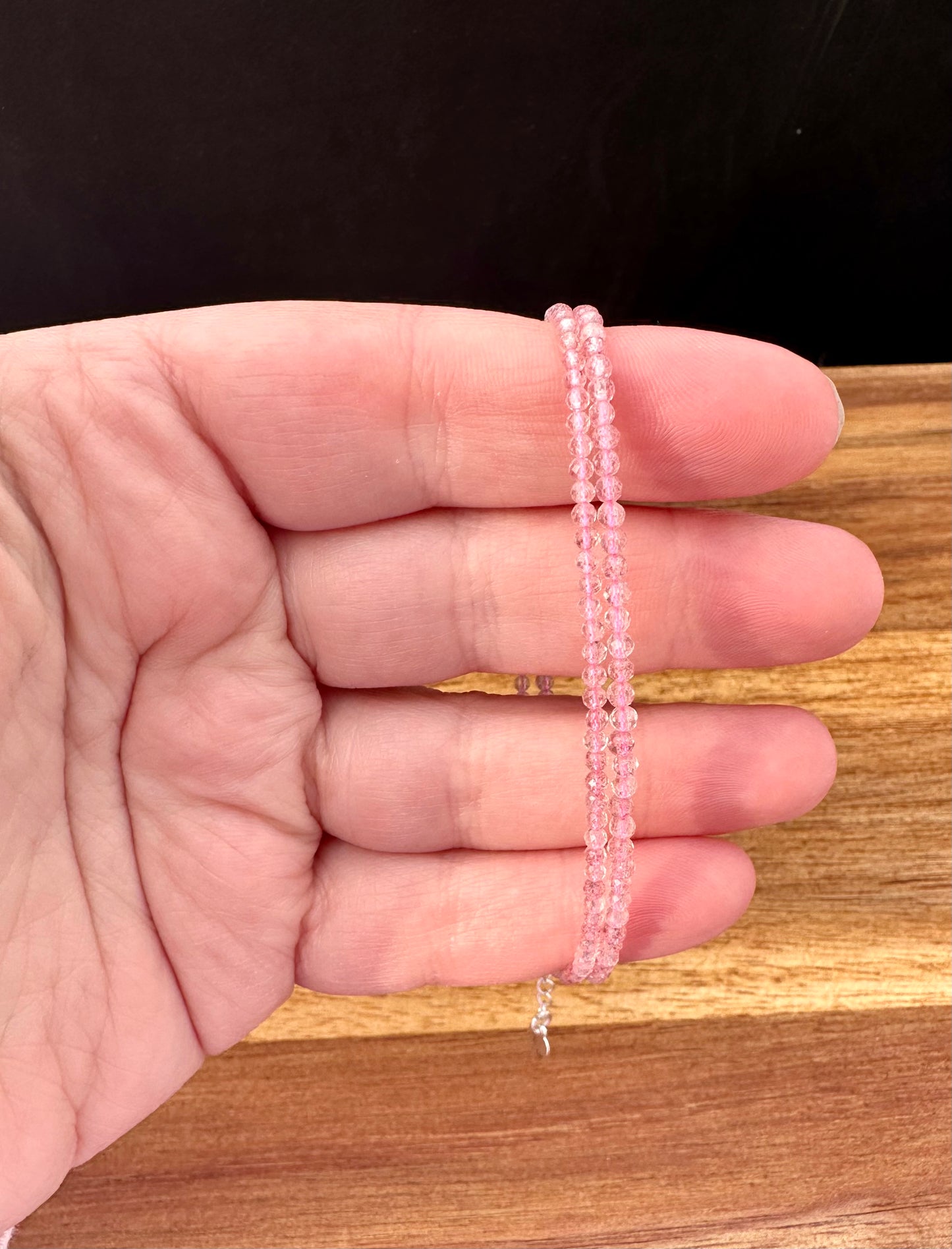 Adjustable Faceted Crystal Bracelet