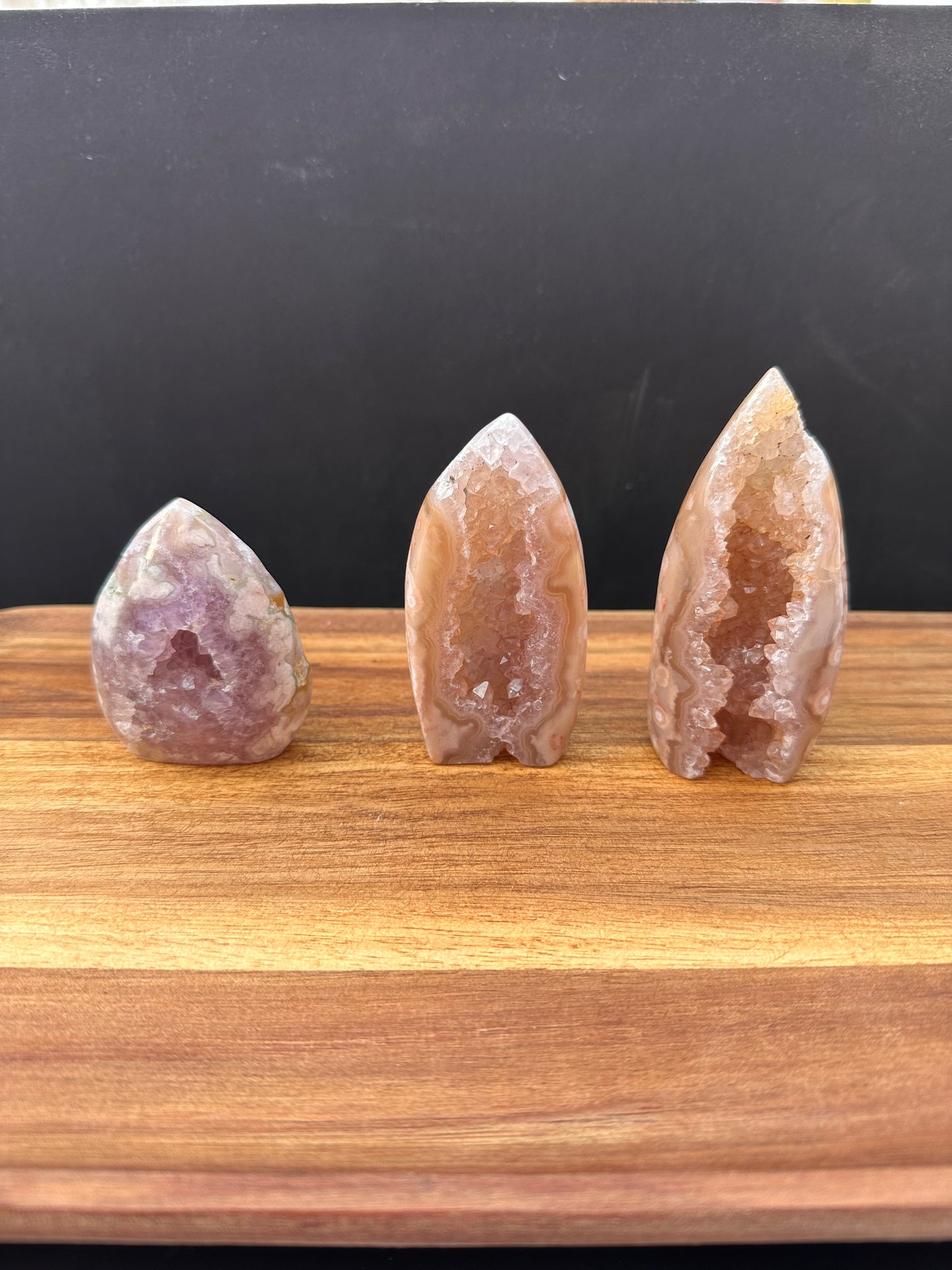 Pink Amethyst Flower Agate Geode Freeform