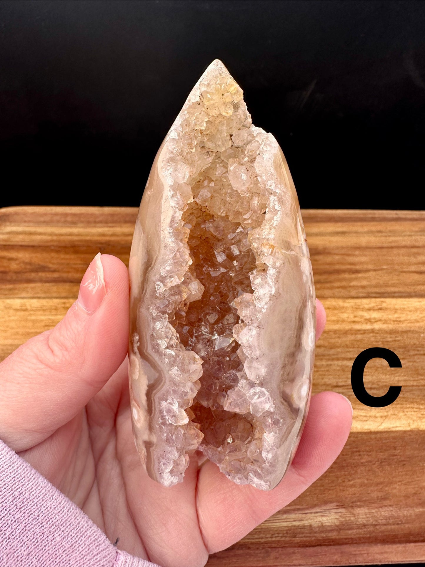 Pink Amethyst Flower Agate Geode Freeform