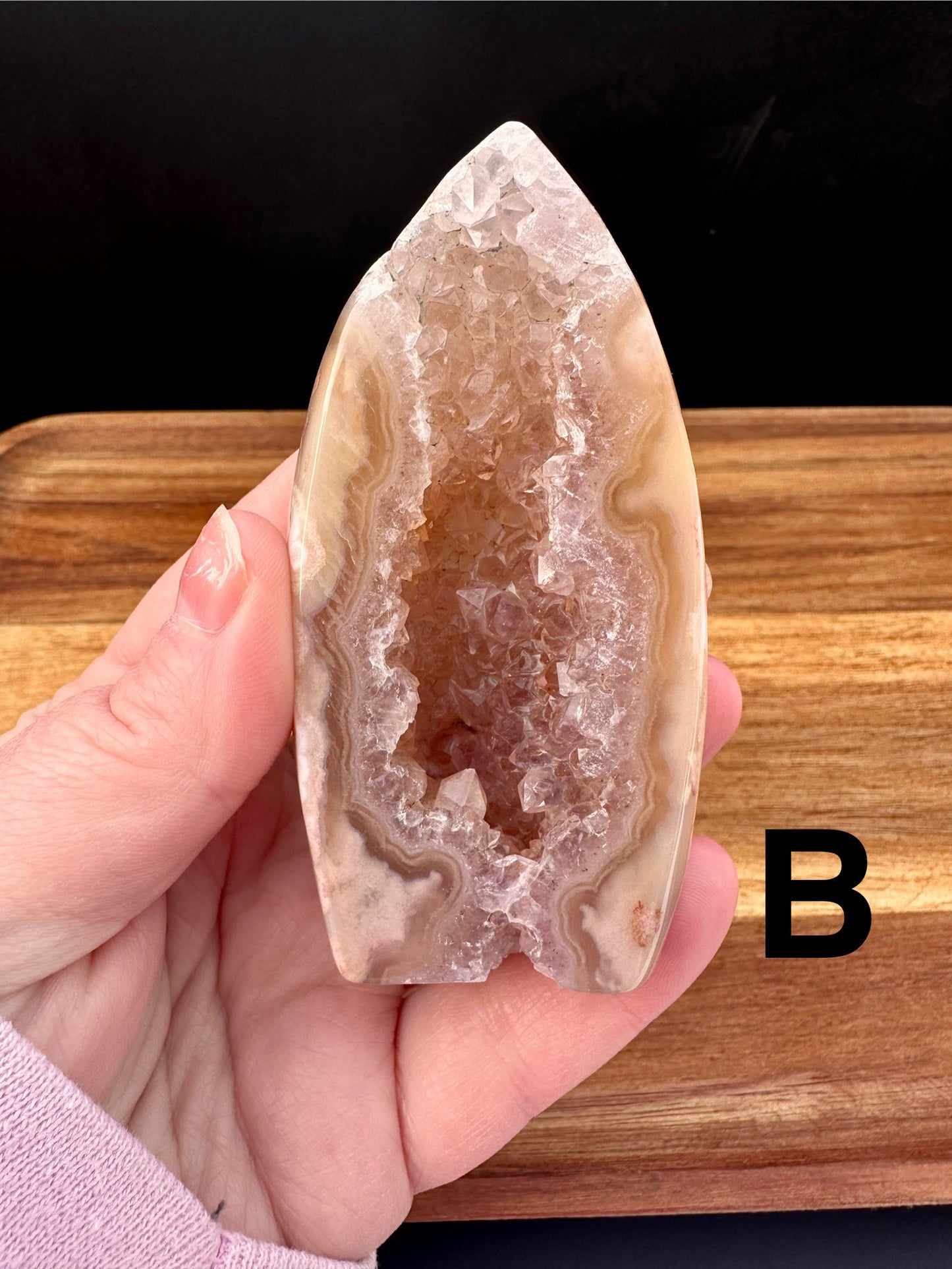 Pink Amethyst Flower Agate Geode Freeform