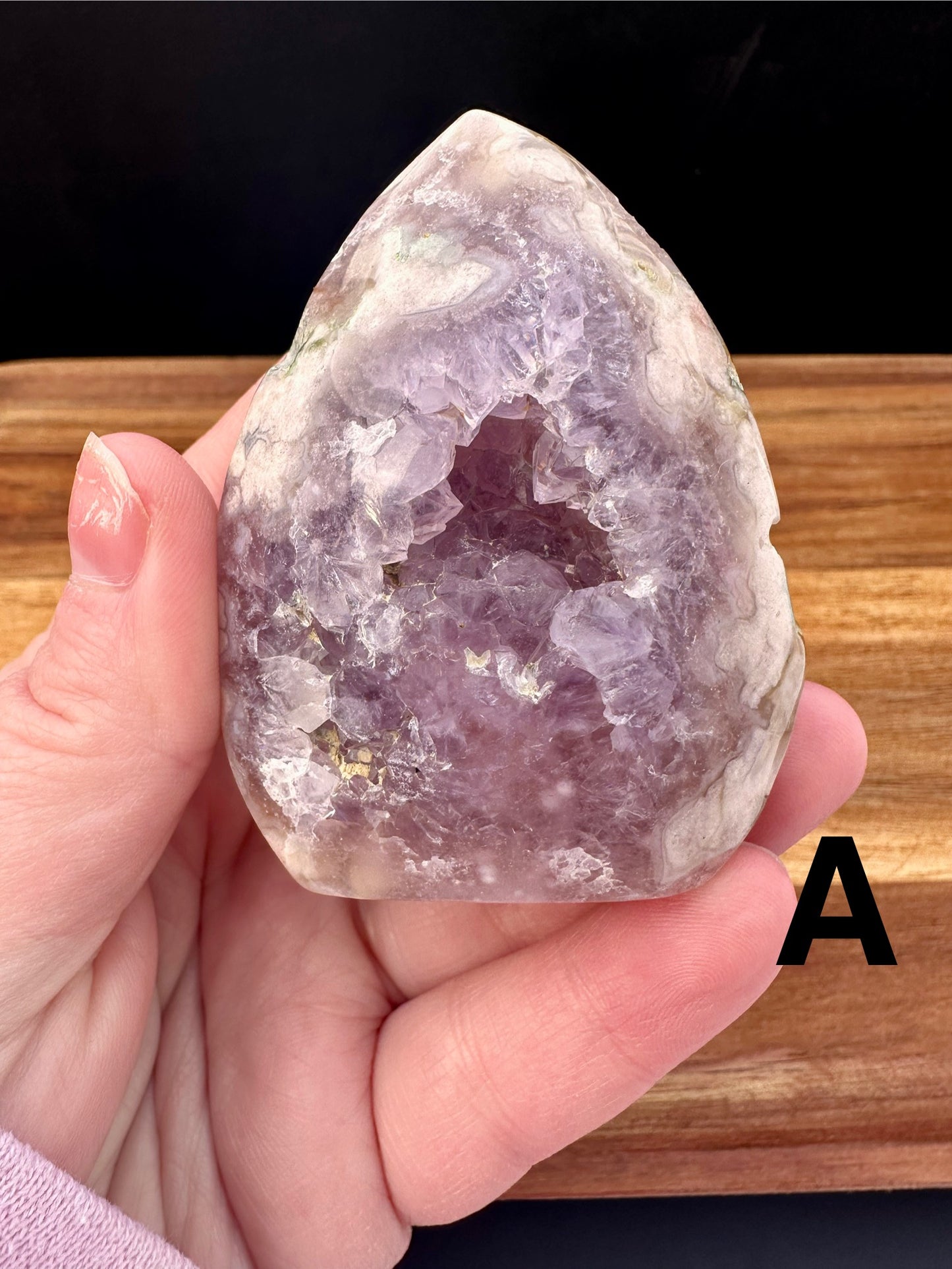 Pink Amethyst Flower Agate Geode Freeform