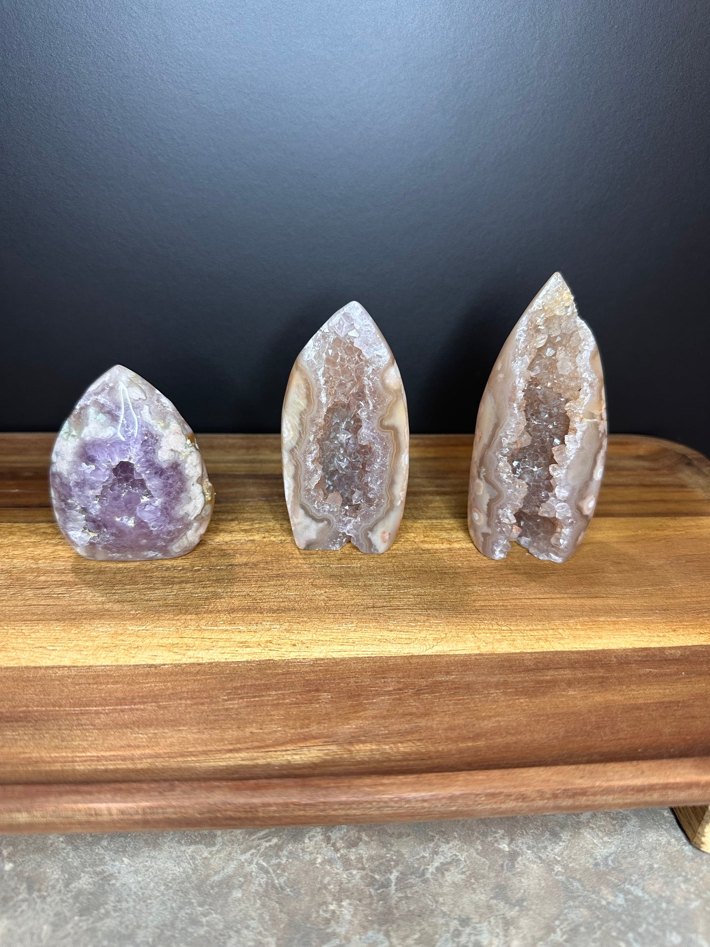 Pink Amethyst Flower Agate Geode Freeform