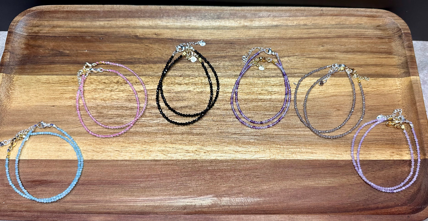Adjustable Faceted Crystal Bracelet