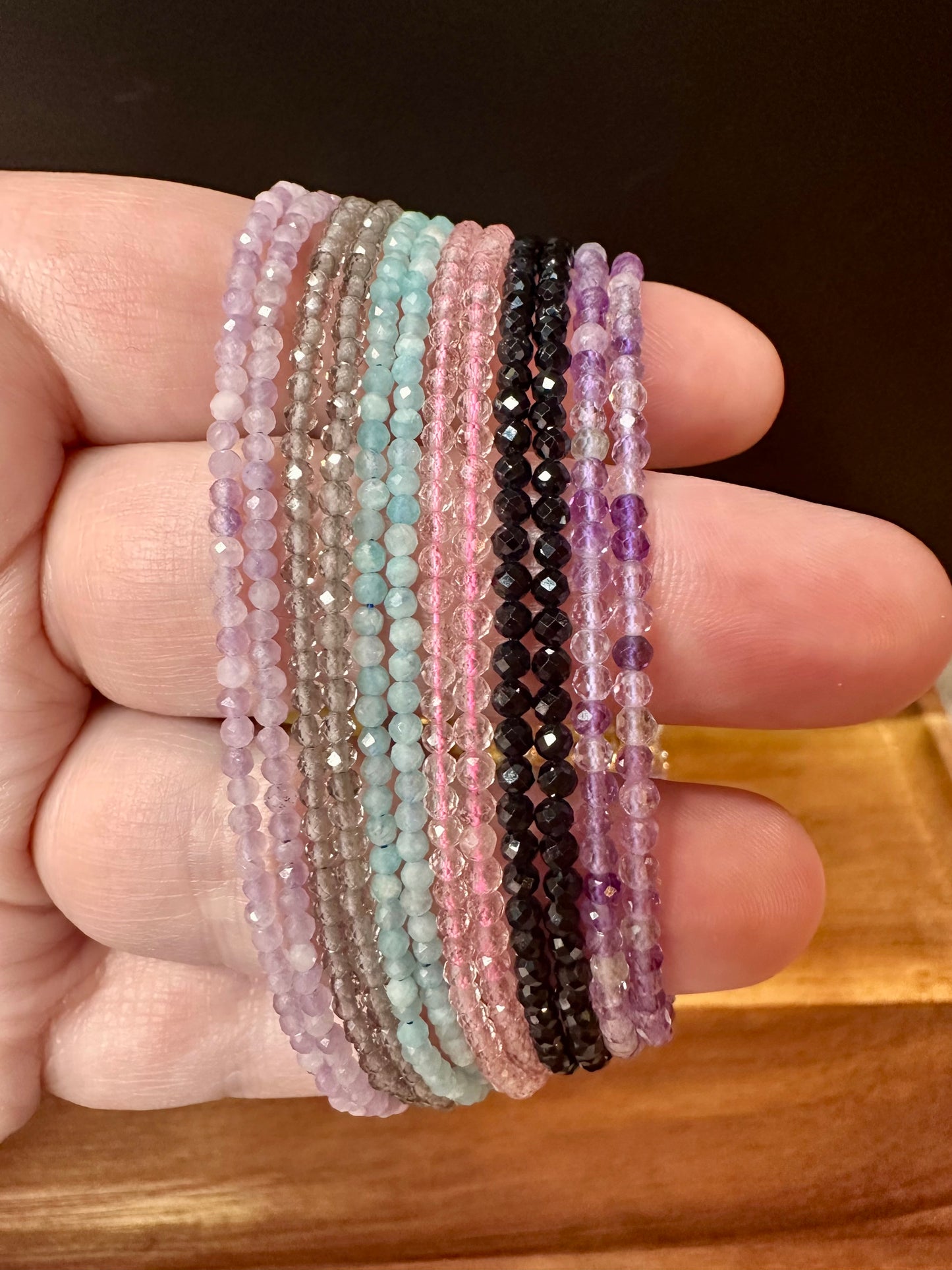 Adjustable Faceted Crystal Bracelet