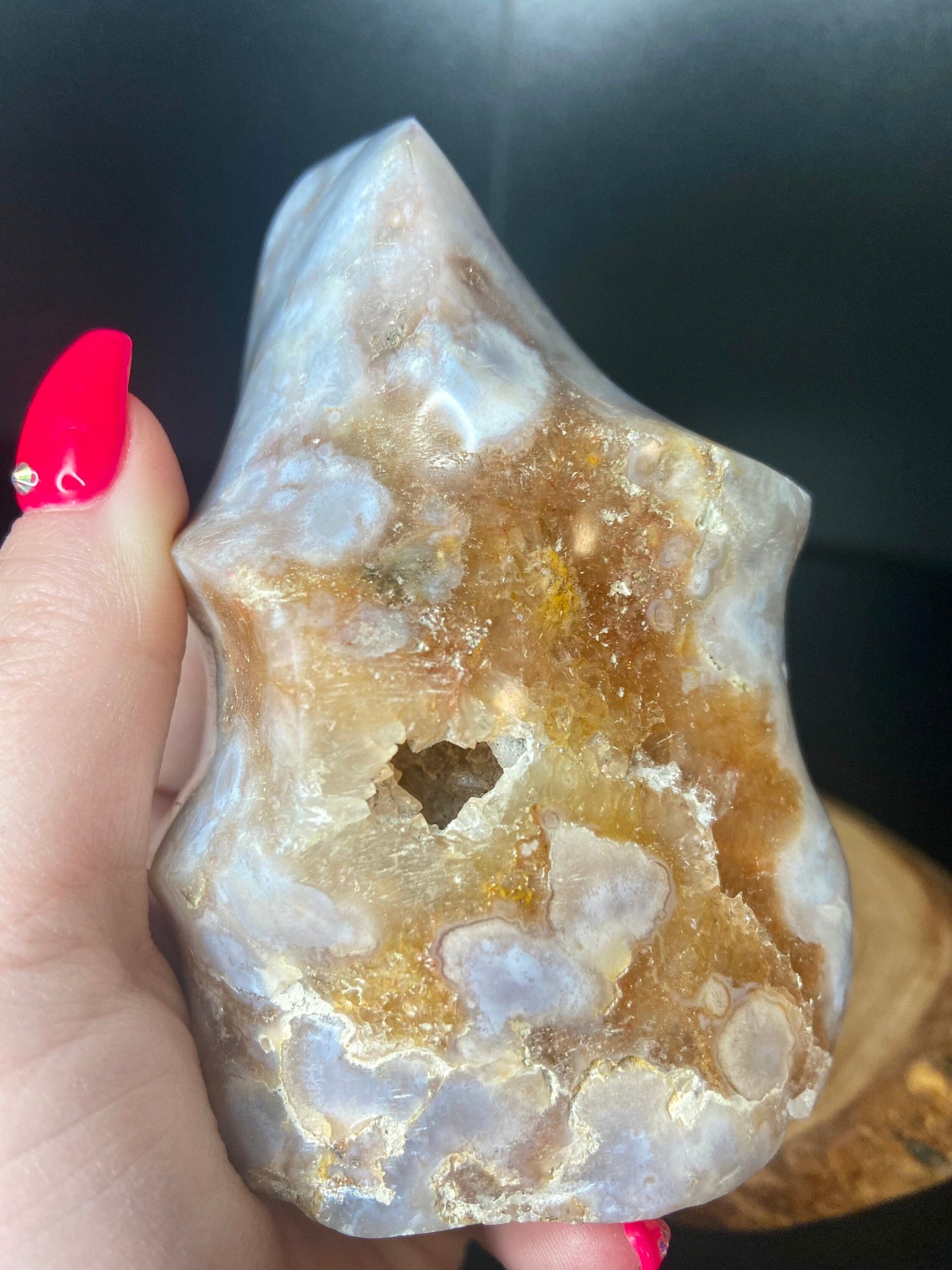 Ocean Jasper with Flower Agate Flame
