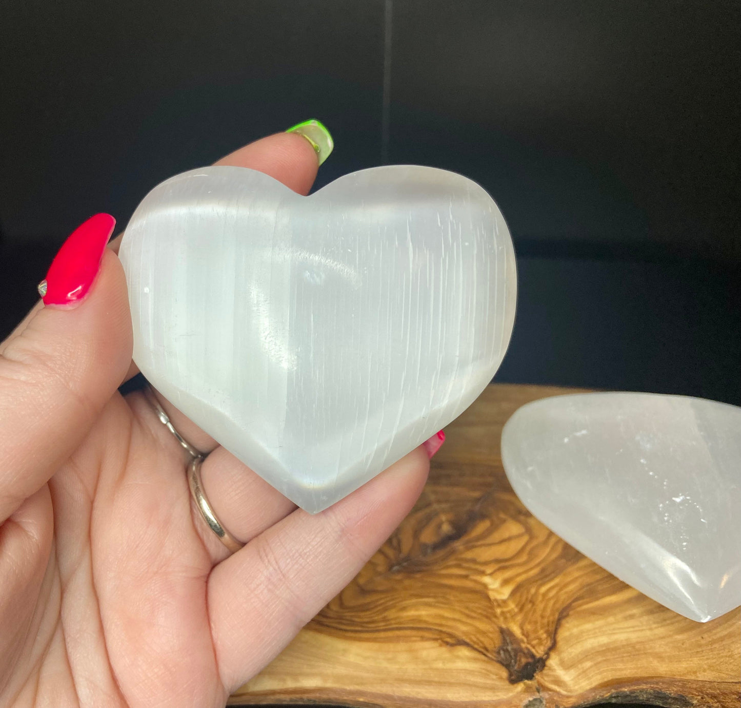 Selenite Puff Heart