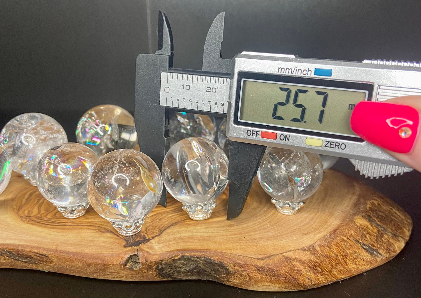 Cracked Clear Quartz Sphere with Rainbow