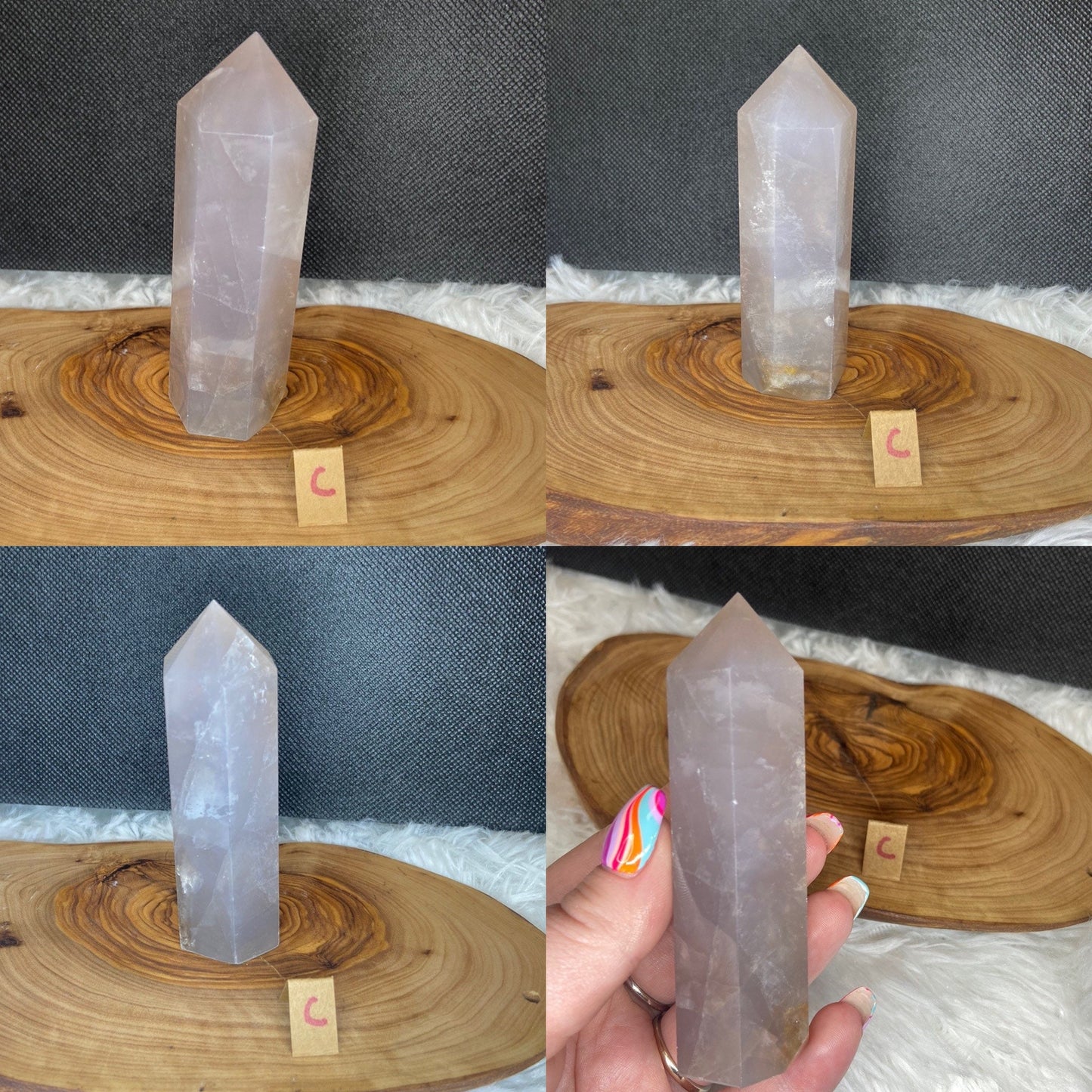 Blue Rose Quartz Tower