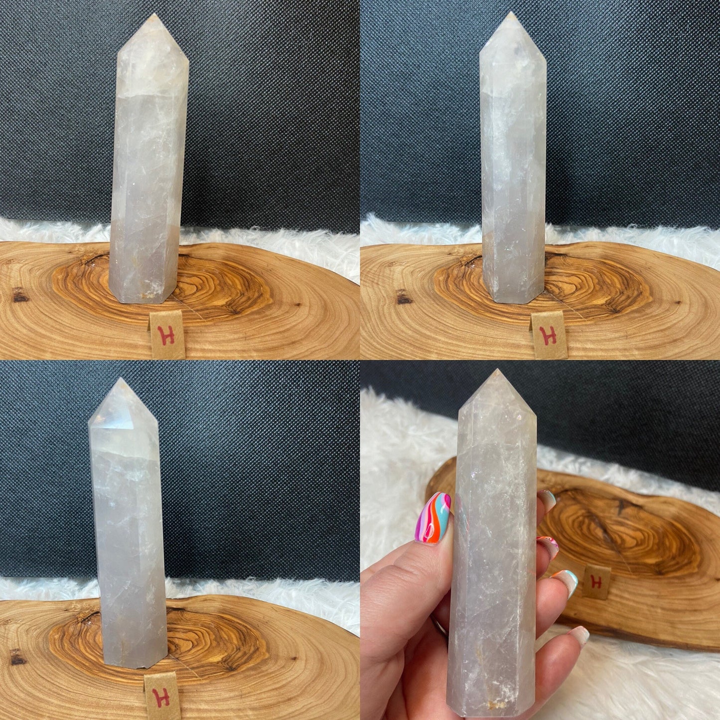 Blue Rose Quartz Tower