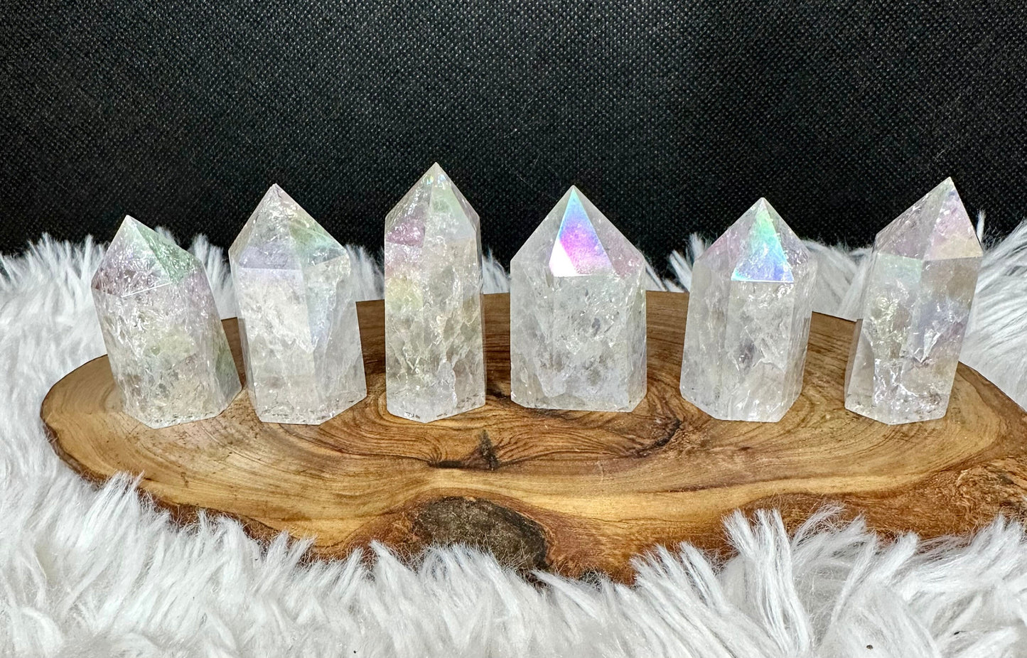 Aura Cracked Clear Quartz Tower