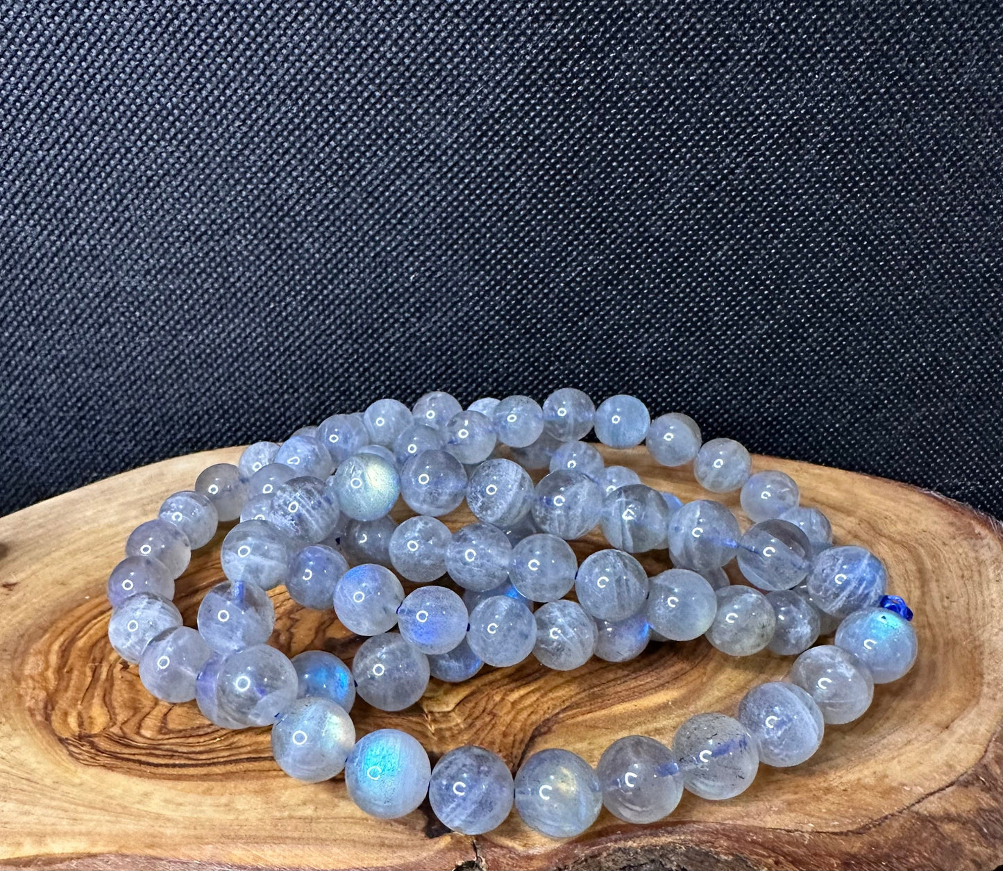 Strong Flash Labradorite Bead Bracelet | 8-9mm
