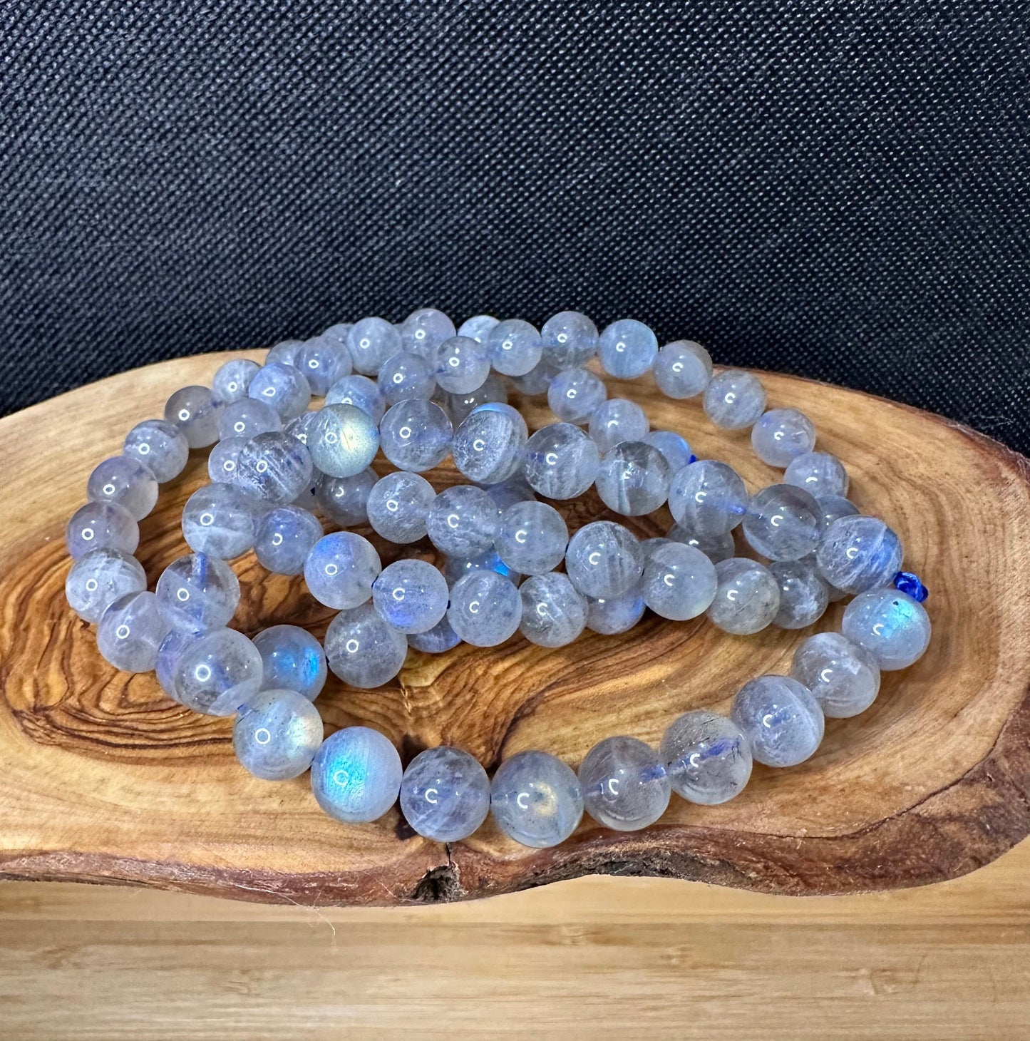 Strong Flash Labradorite Bead Bracelet | 8-9mm