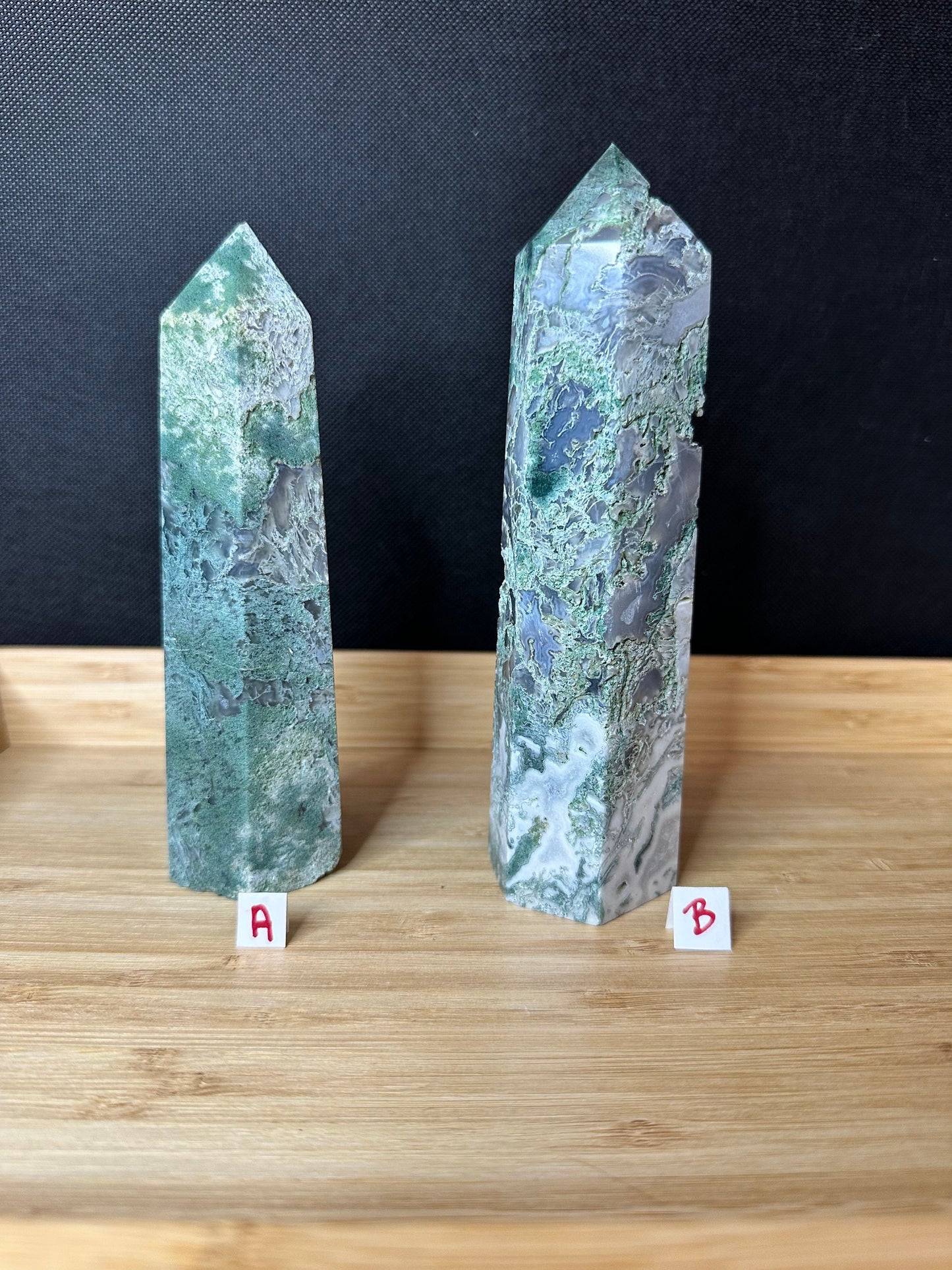 Moss Agate Large Tower | Textured
