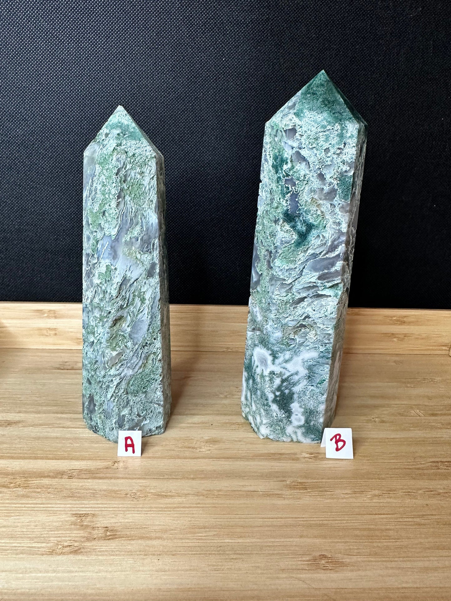 Moss Agate Large Tower | Textured