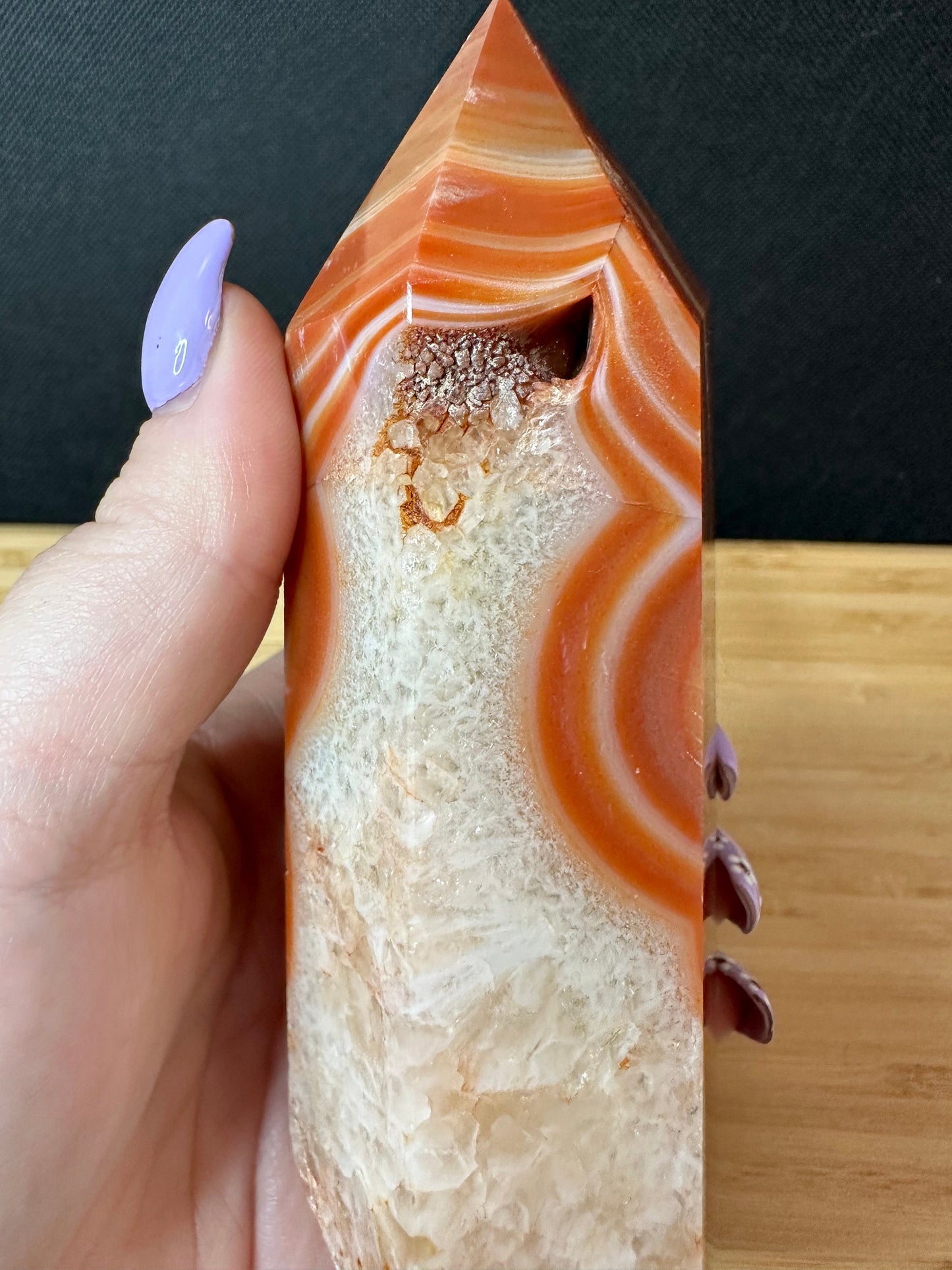 Carnelian Large Tower - *Discounted One side is cut at an angle but stands perfectly straight