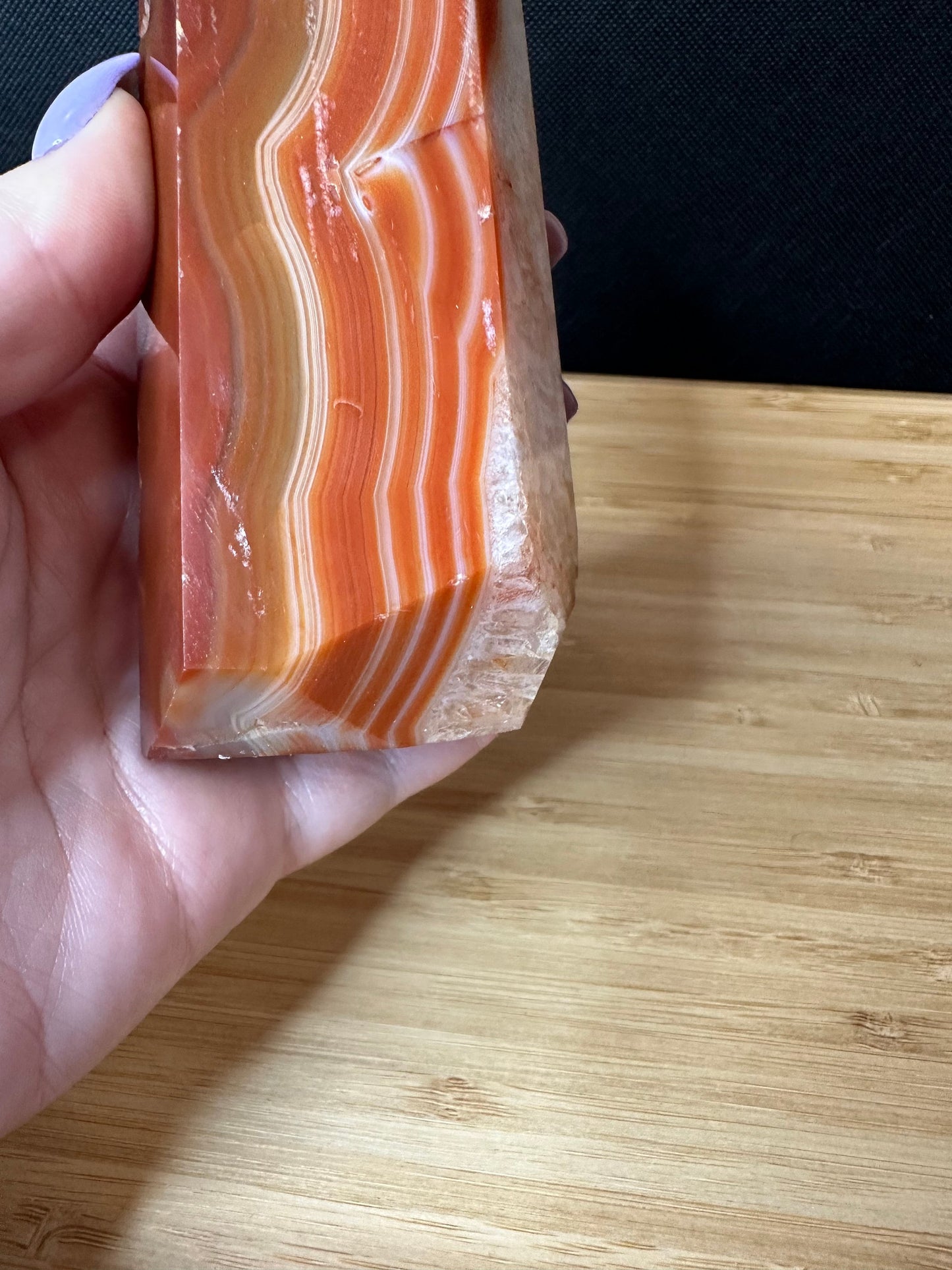 Carnelian Large Tower - *Discounted One side is cut at an angle but stands perfectly straight