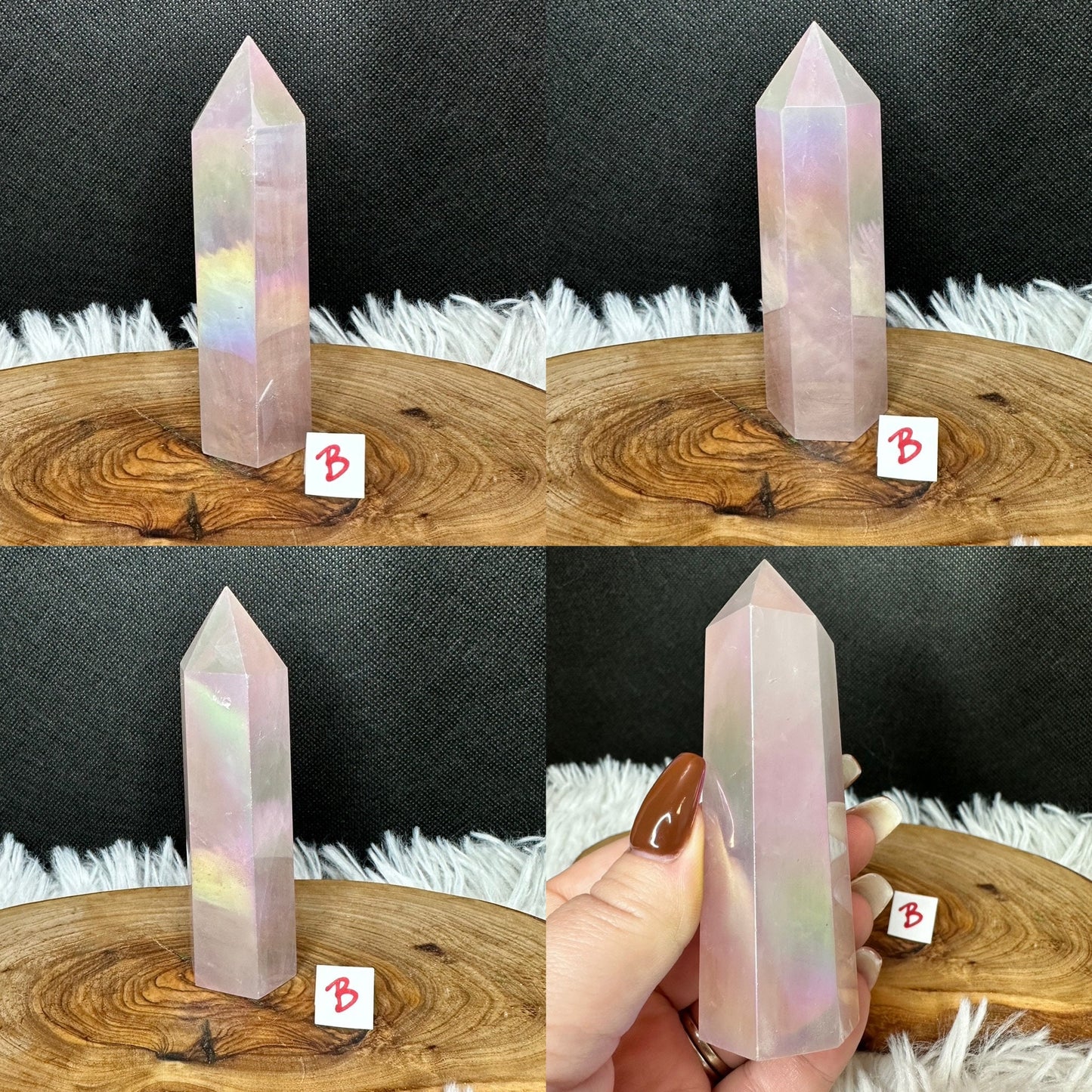 Aura Rose Quartz Tower