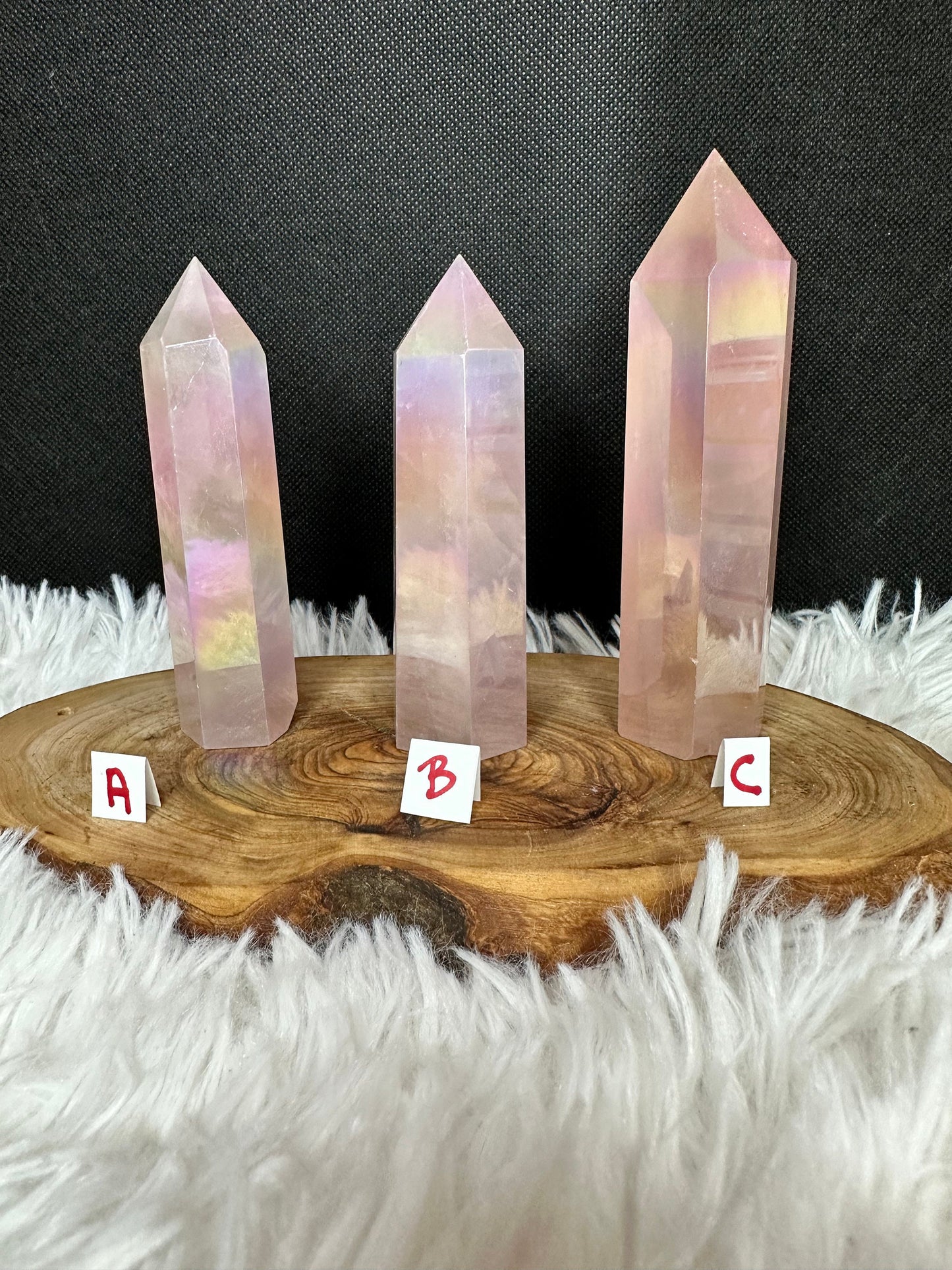 Aura Rose Quartz Tower