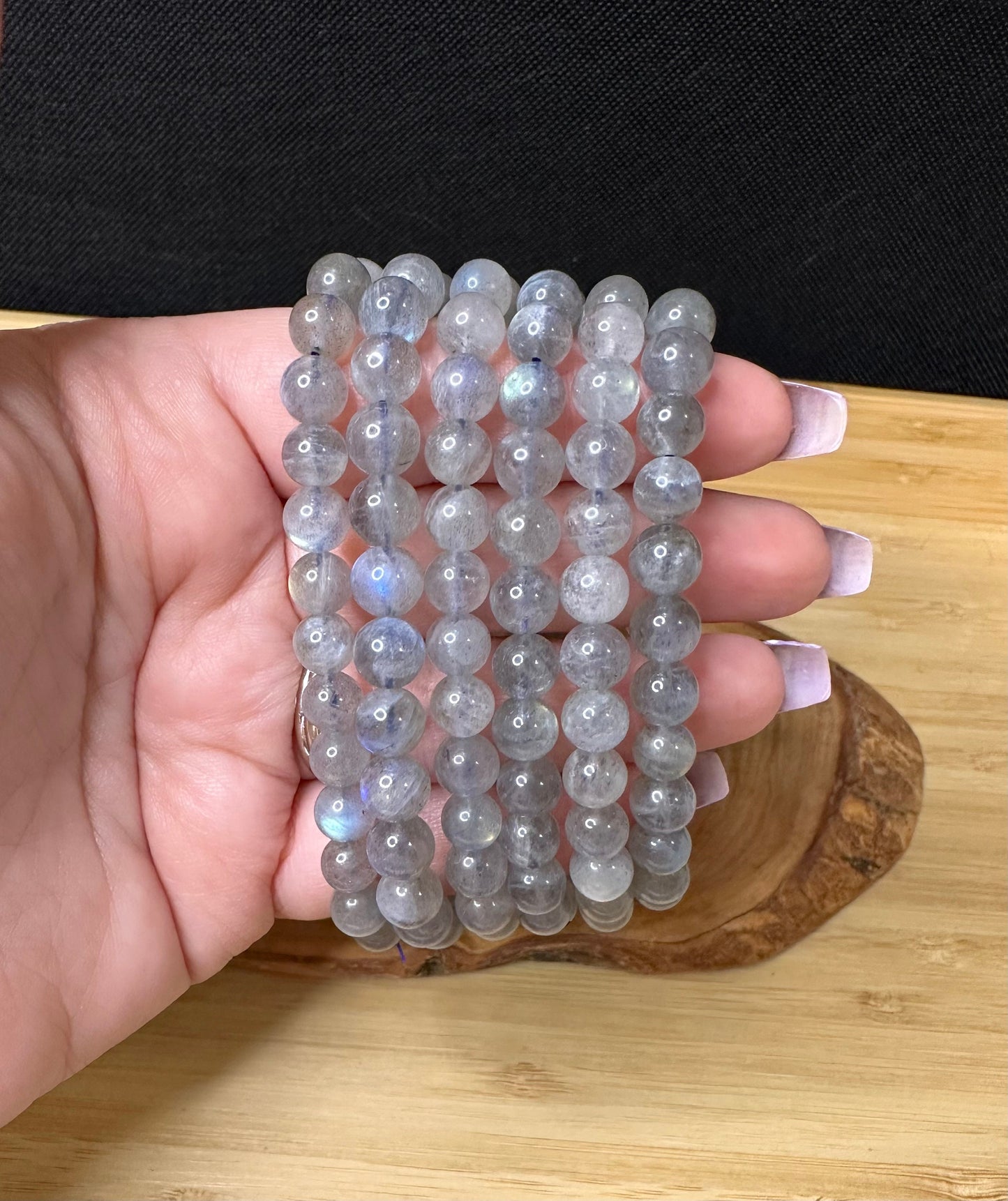 Strong Flash Labradorite Bead Bracelet | 6mm
