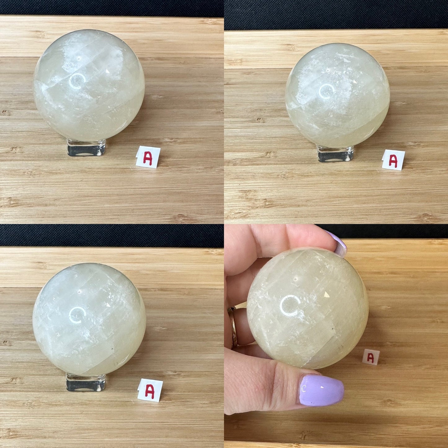 Honey Calcite Sphere - White Calcite Sphere