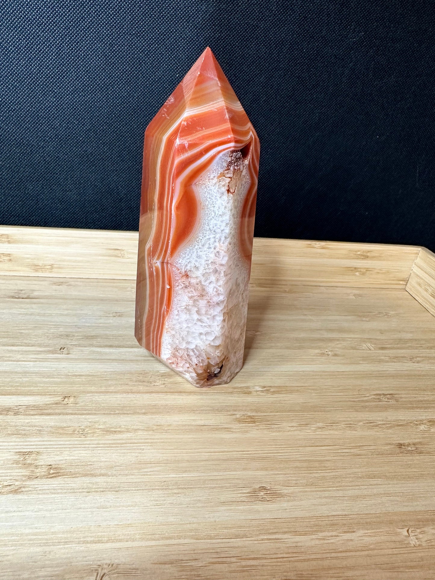 Carnelian Large Tower - *Discounted One side is cut at an angle but stands perfectly straight