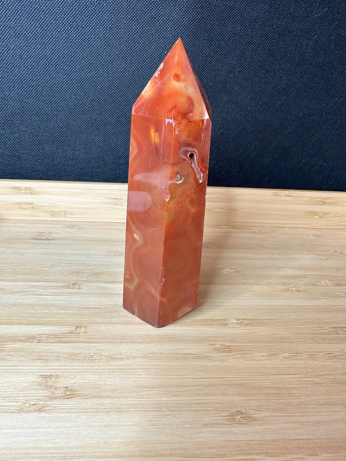 Carnelian Large Tower - *Discounted One side is cut at an angle but stands perfectly straight