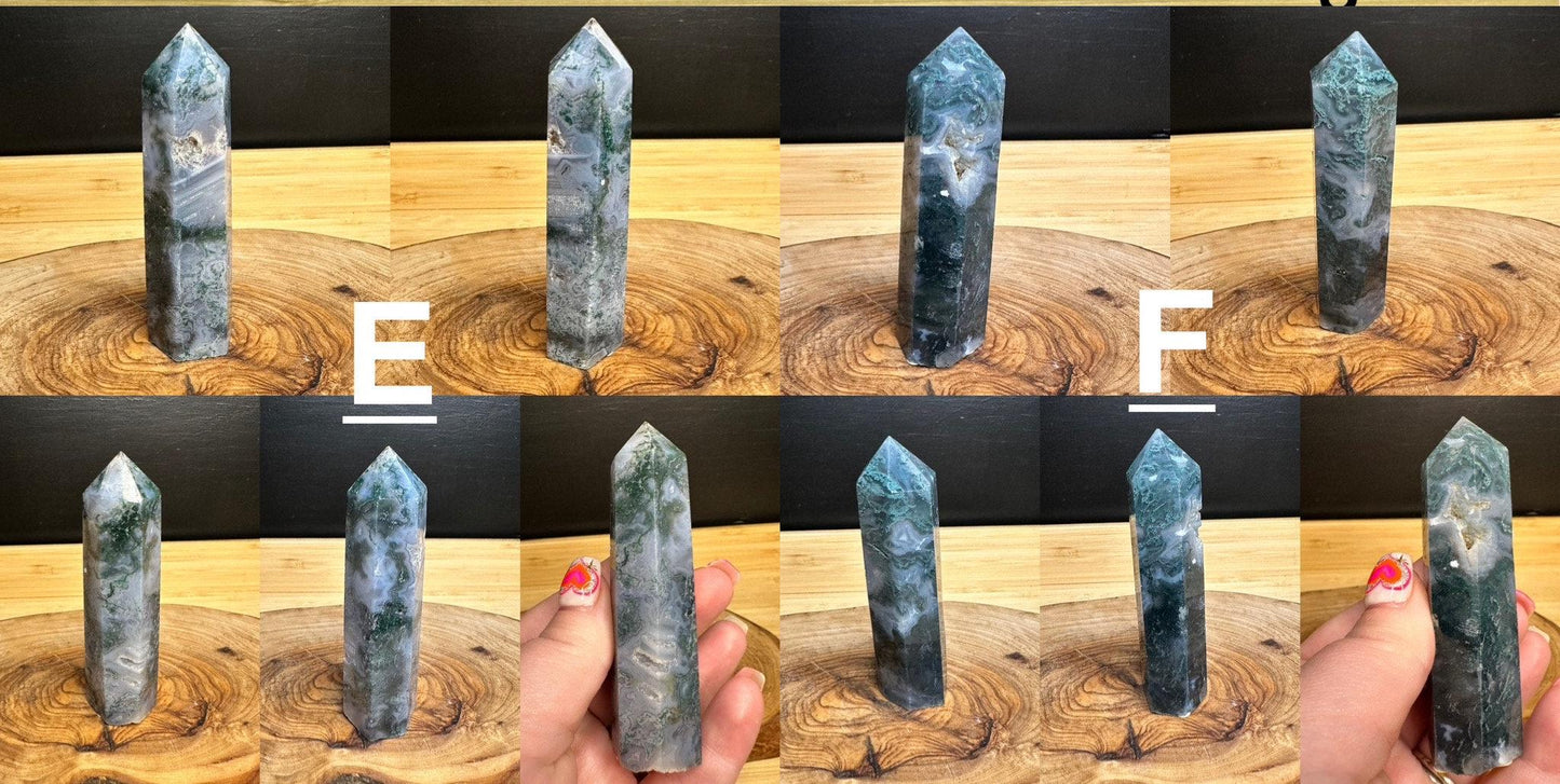 Imperfect Moss Agate Towers - Discounted Read Description