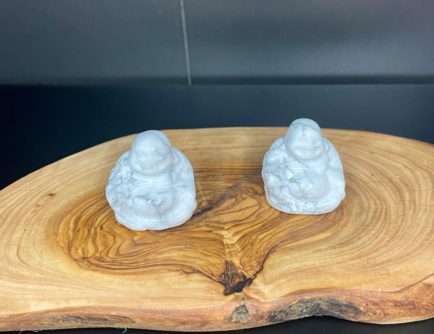 Buddha Carving- Black Obsidian & Howlite