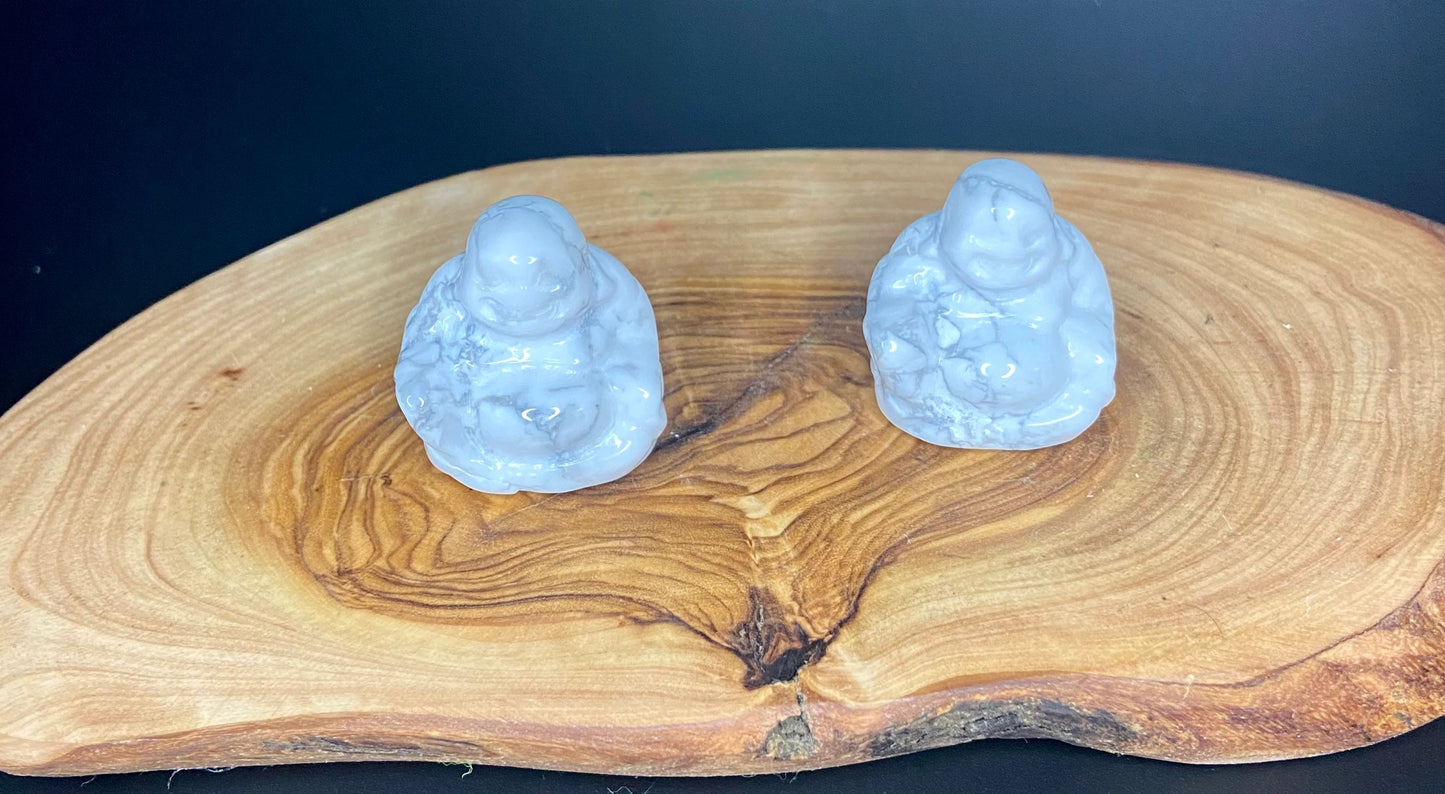 Buddha Carving- Black Obsidian & Howlite