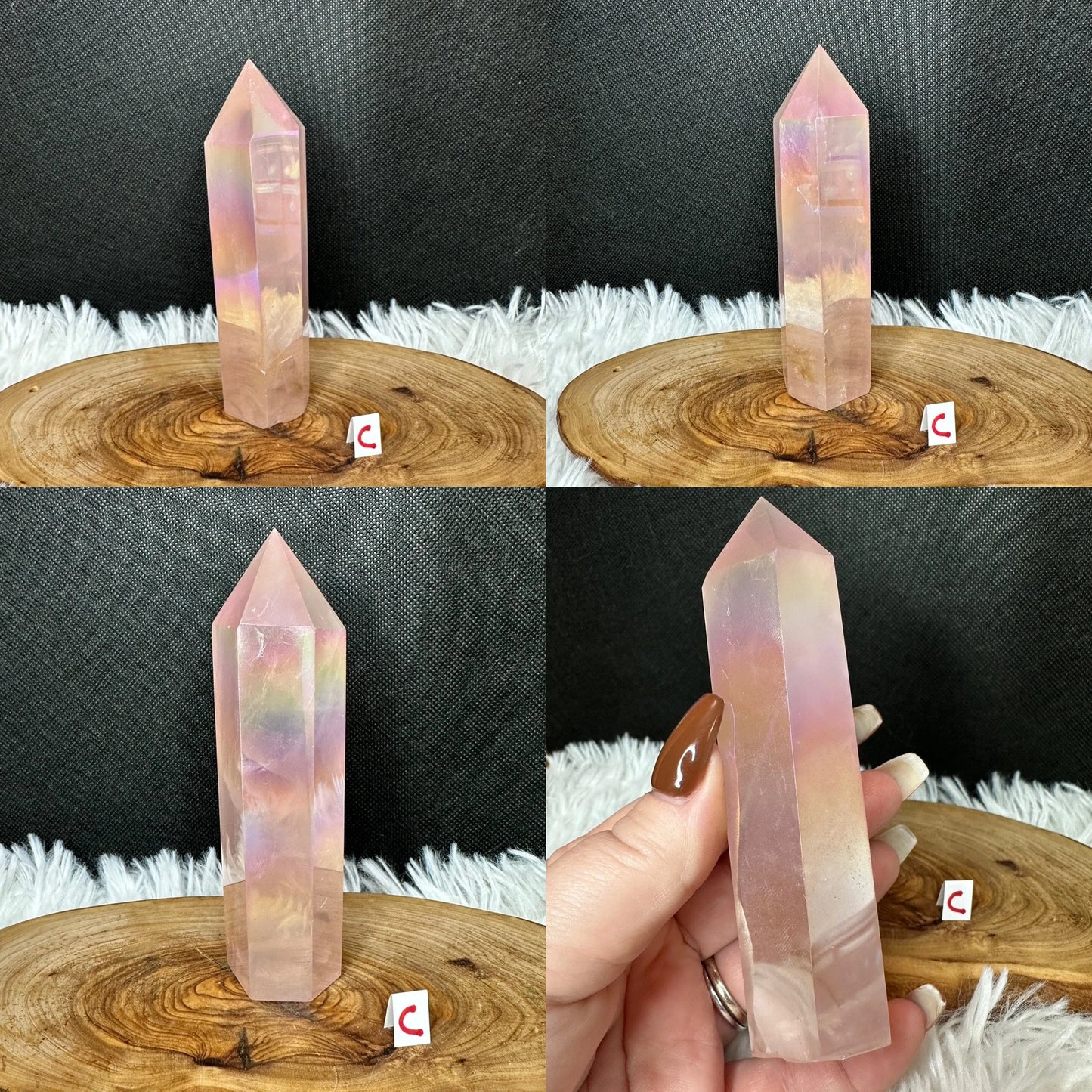 Aura Rose Quartz Tower