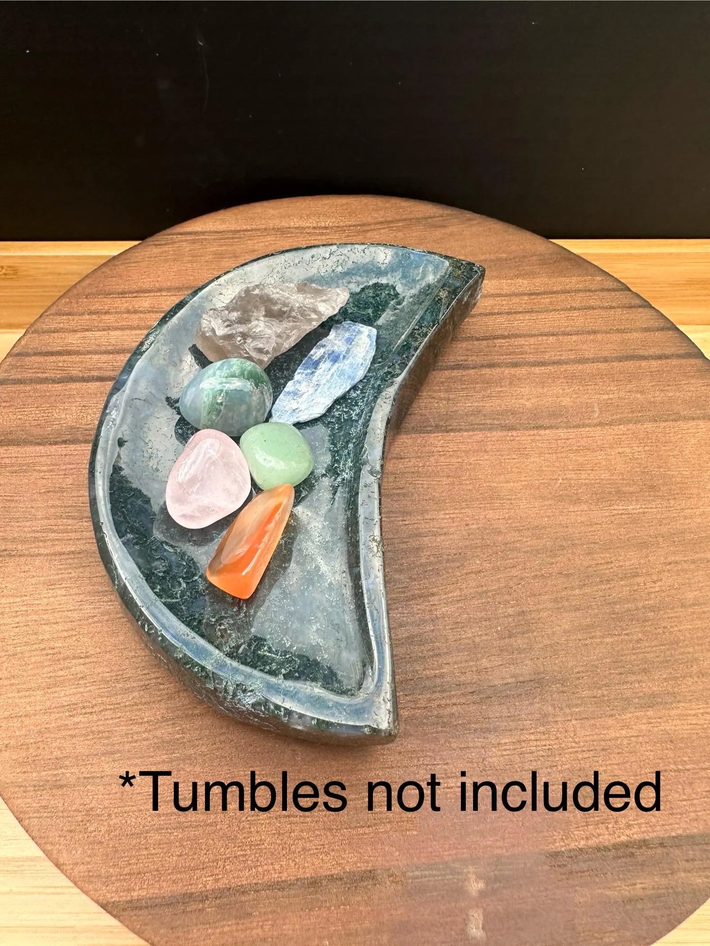 Moss Agate Moon Bowl