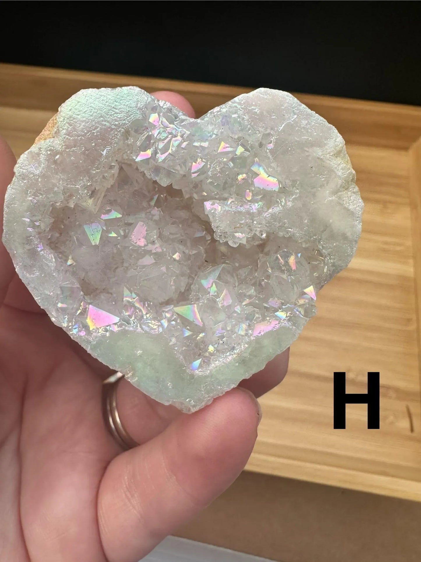 Aura Druzy Agate Heart