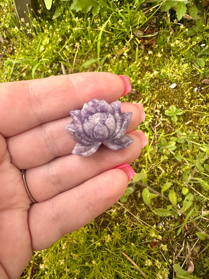 Lepidolite Lotus Flower