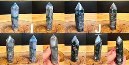Imperfect Moss Agate Towers - Discounted Read Description