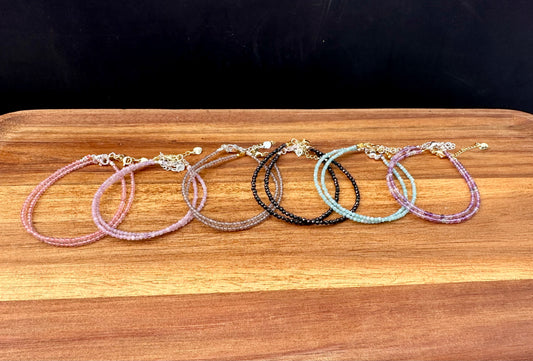 Adjustable Faceted Crystal Bracelet