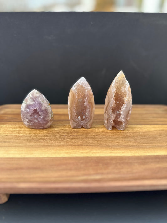 Pink Amethyst Flower Agate Geode Freeform