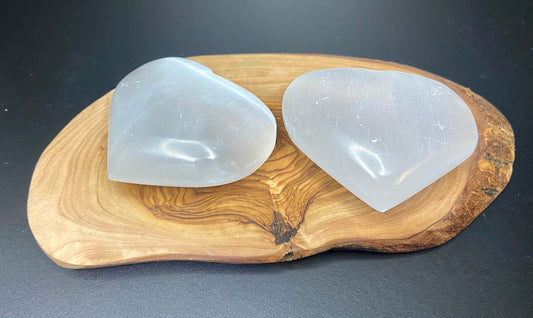 Selenite Puff Heart