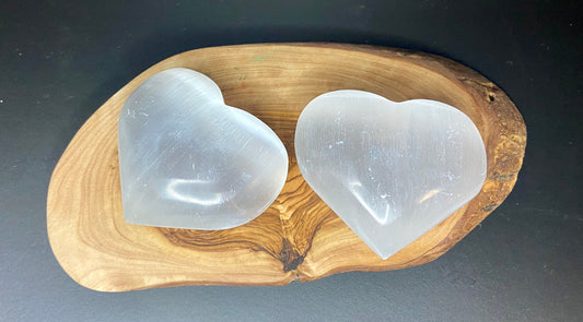 Selenite Puff Heart