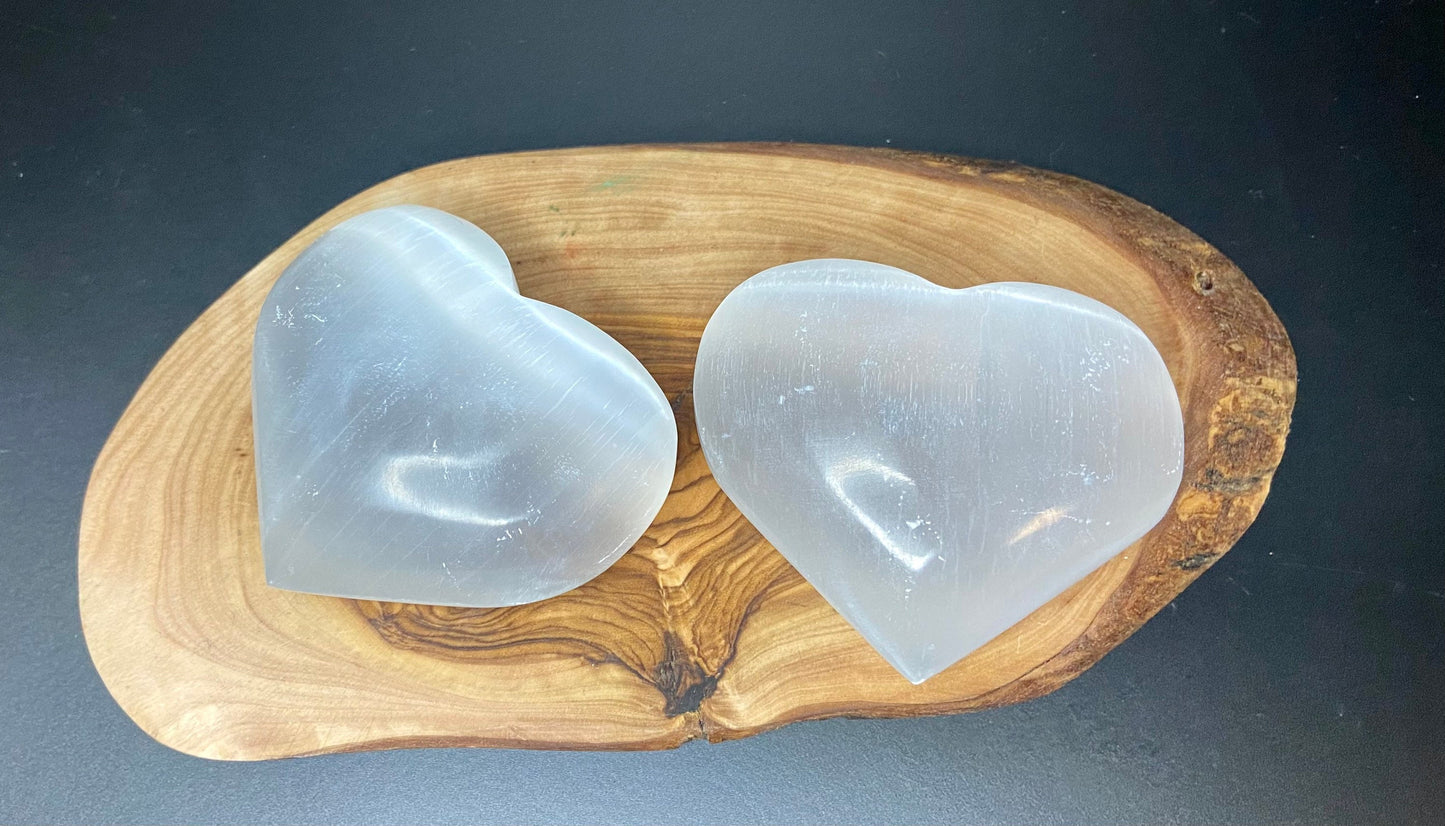 Selenite Puff Heart