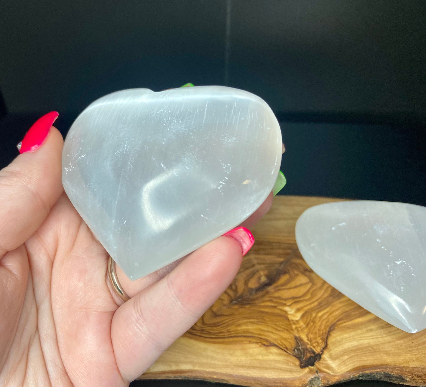 Selenite Puff Heart