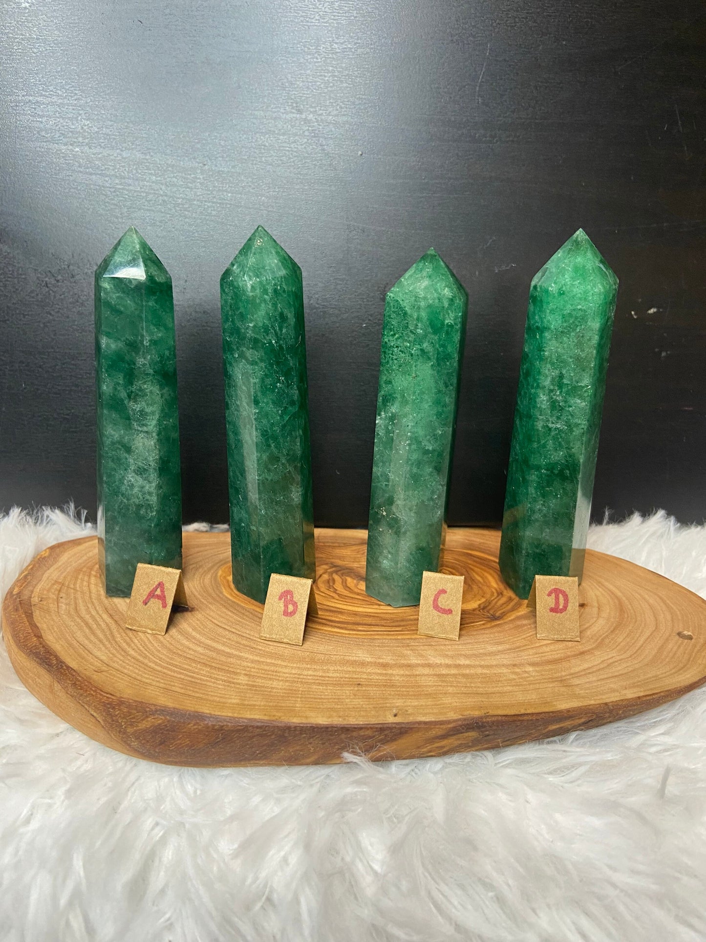 Green Strawberry Quartz Tower