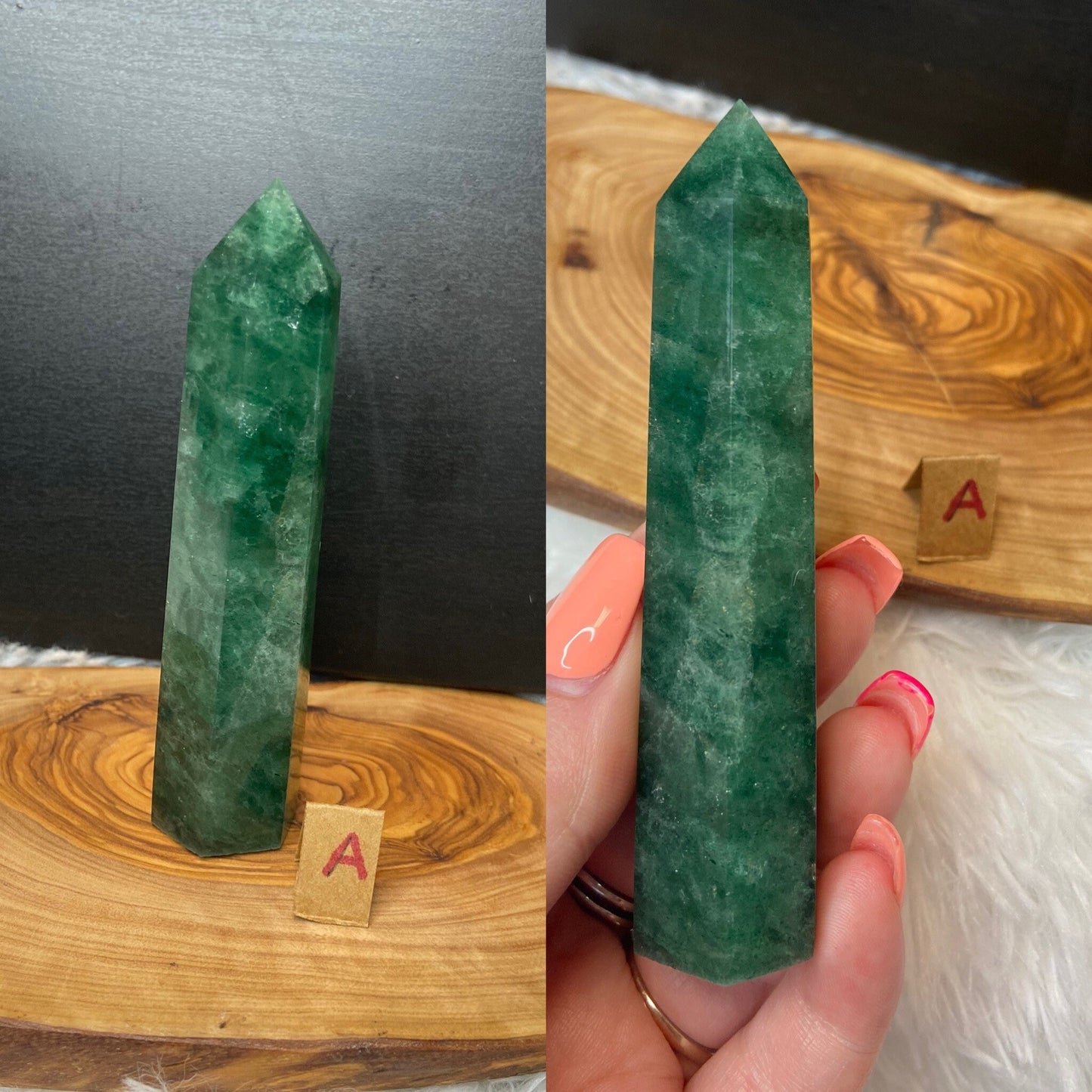 Green Strawberry Quartz Tower