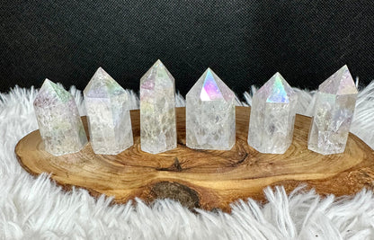Aura Cracked Clear Quartz Tower