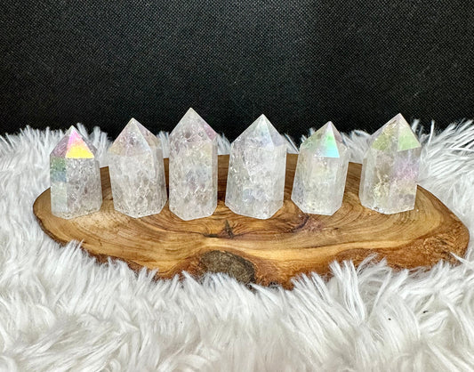Aura Cracked Clear Quartz Tower